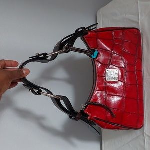 USED-Dooney & Bourke Red Crocodile Leather Shoulder Purse